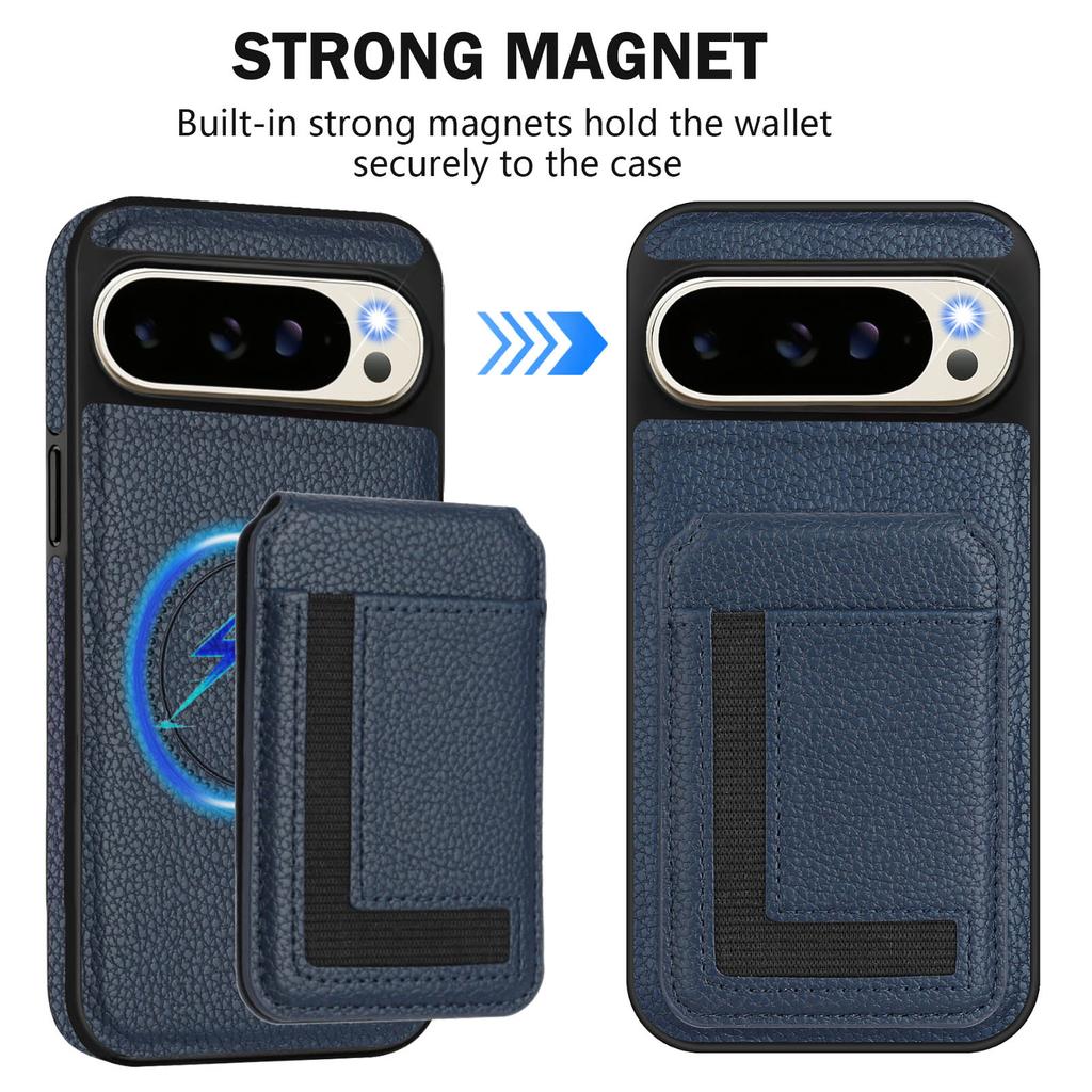 Wallet Case for Google Pixel 8 Pro Premium Leather Case Back Cover Magnetic Detachable with Trifold Wallet Card Holder Pocket for Google Pixel 9 Pro