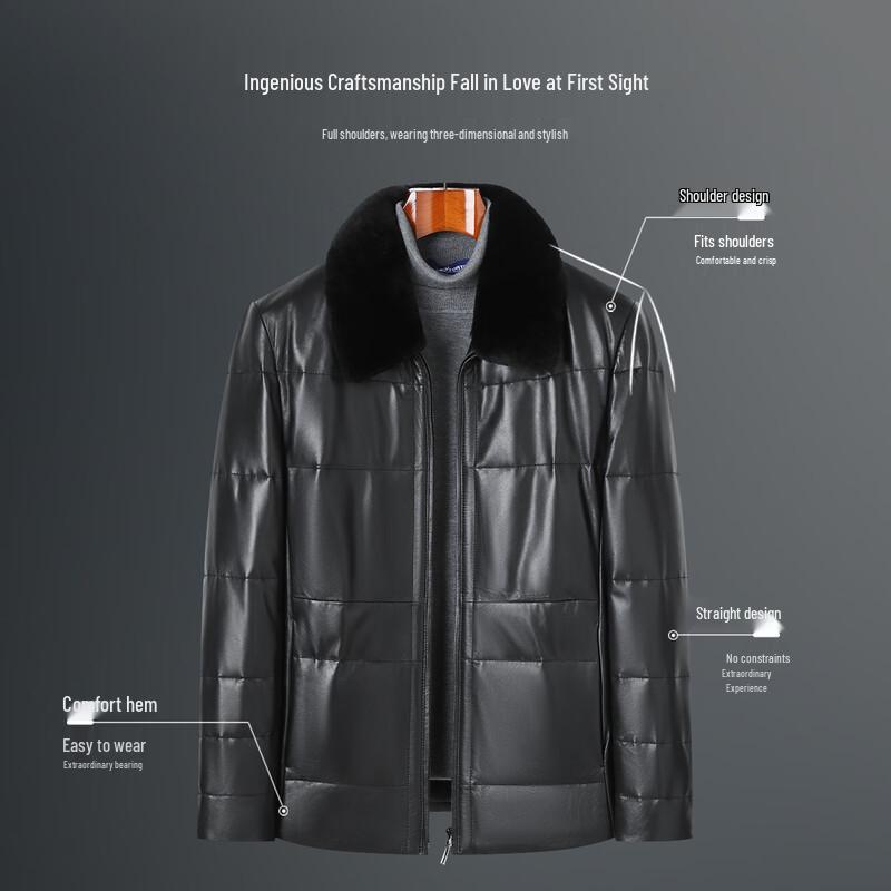 Men's Lamb-Collar Sheepskin Down Jacket