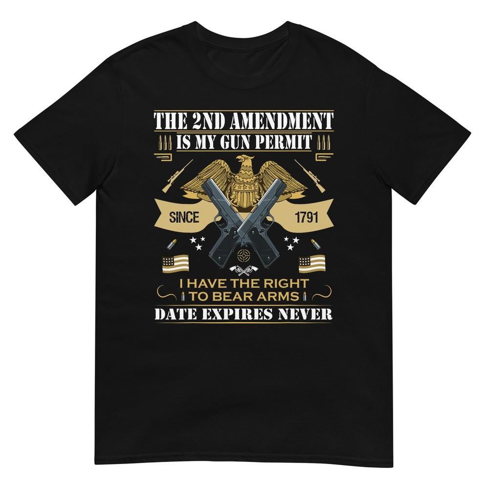 Pro Gun Second Aunisexdunisext Is My Gun Permit Usa American Flag TShirt