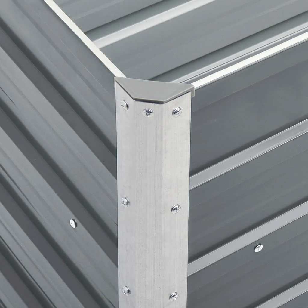 vidaXL Raised Bed Galvanized Steel 240x40x77 Cm Grey