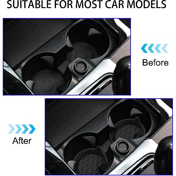 Car Cup Holder Coaster, 4PCS Silicone Non-Slip Vehicle Cup Holder ert Mat, Sift-Proof Spill Recessed Embedded in Bottle Protection Pad, Universal