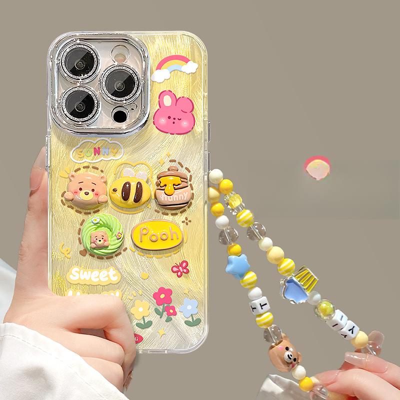 This Cute Cartoon 3D Figurine Is Suitable for IPhone 16pro, Phone Case 15max, Bracelet 14, Gauze 13, Fully Wrapped and Shock-proof