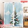 2pcs 2D Flat Printing Merry Christmas Drapes Christmas Tree Baubles Festive Polyester Without Electricity Festive Holiday