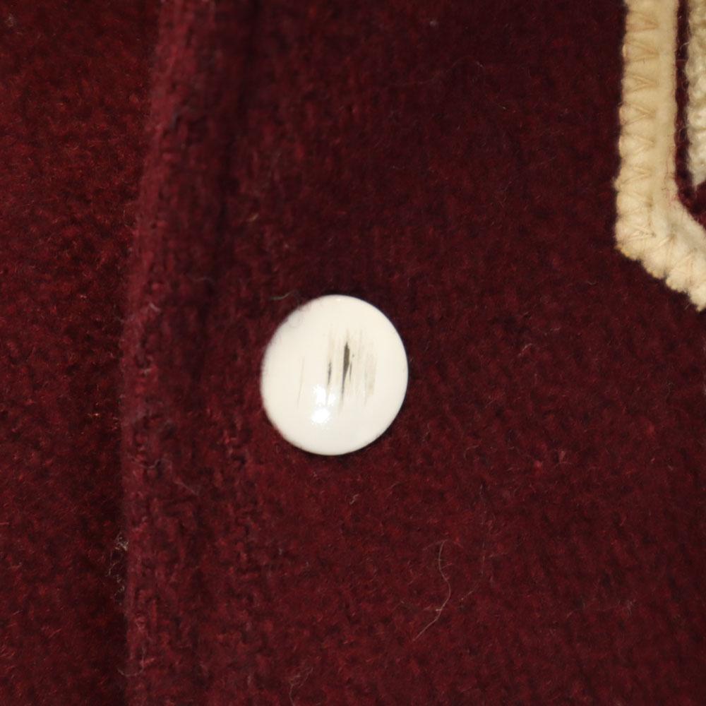 VINTAGE 60s 70s vintage Leather Switch Wool Stajan wine-red Chain stitch Men's Used