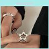 Elegant Vintage Mobius Ring For Women With Star Hollow Design Adjustable Ring