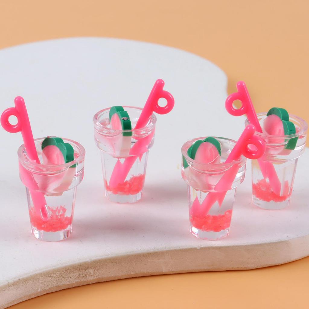 Mini Luminous Fruit Straw Cup Keychain Pendant - Cute Jewelry Accessory