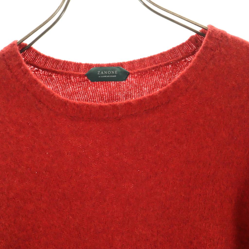 ZANONE Made In Italy 100% Wool Long Sleeve Crew Neck Sweater 54 Red Knit Men's Used
