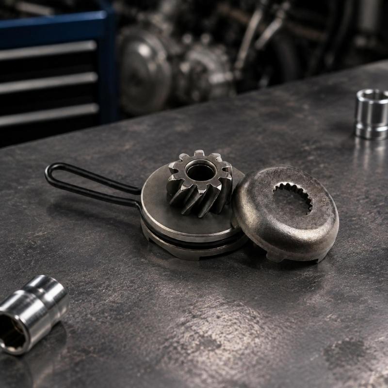 1PE40QMB Reference Kick Starter Gear Set, Metal Replacement Components with External-Tooth Gear and Separate Cover with Splined Center Opening
