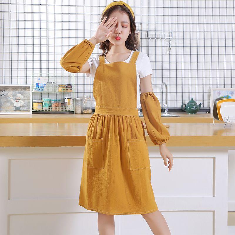 Pure Cotton Lightweight Apron, Household Work Clothes, Kitchen Apron Single apron