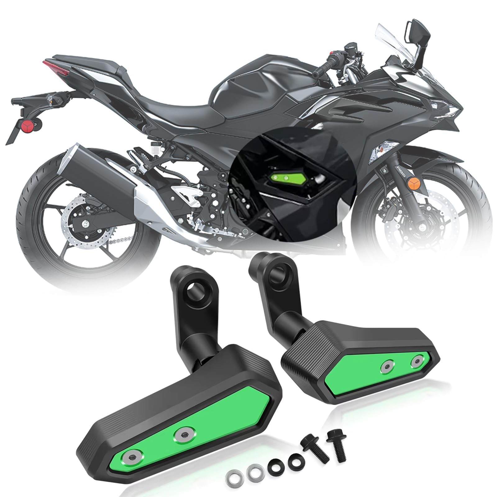 

For Ninja 500 Z500 SE NINJA500 Z500 SE 2023-2025 2024 Motorcycle Frame Slider Crash зелений