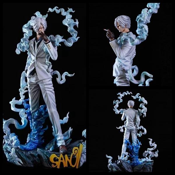 One Piece Ly Nika Sanji, Double-Headed Sculpture, Black Foot, Shanghis Gk Statue Model Ornament, Boxed Figure.