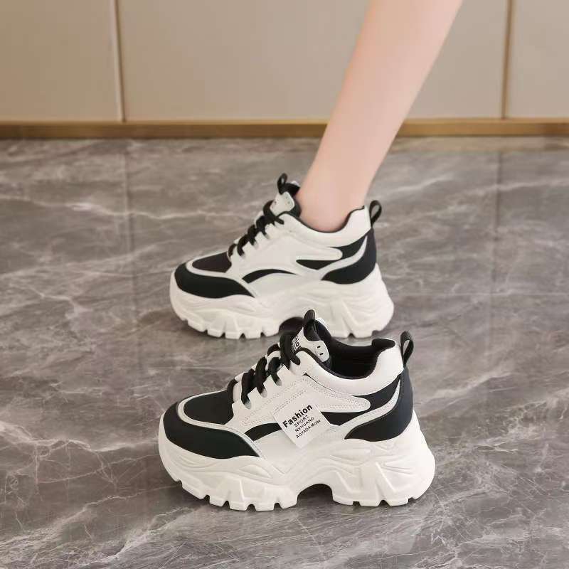 Versatile Platform Dad Shoes Women's Feet Small Height-increasing Shoes 2025 New Spring and Autumn Muffin Casual Sports Shoes