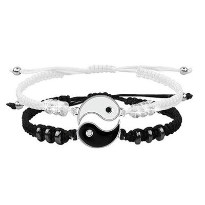 Paar Armband Chinesisch Retro Tai Chi Gossip Vertreibe Pech Handgewebtes Seil BFF Bester Freund Freundschaft Schmuck Zubehör