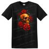 Skull W/ Red Roses Dark Urban Streetwear Graphic T Shirt Cool Tee Design