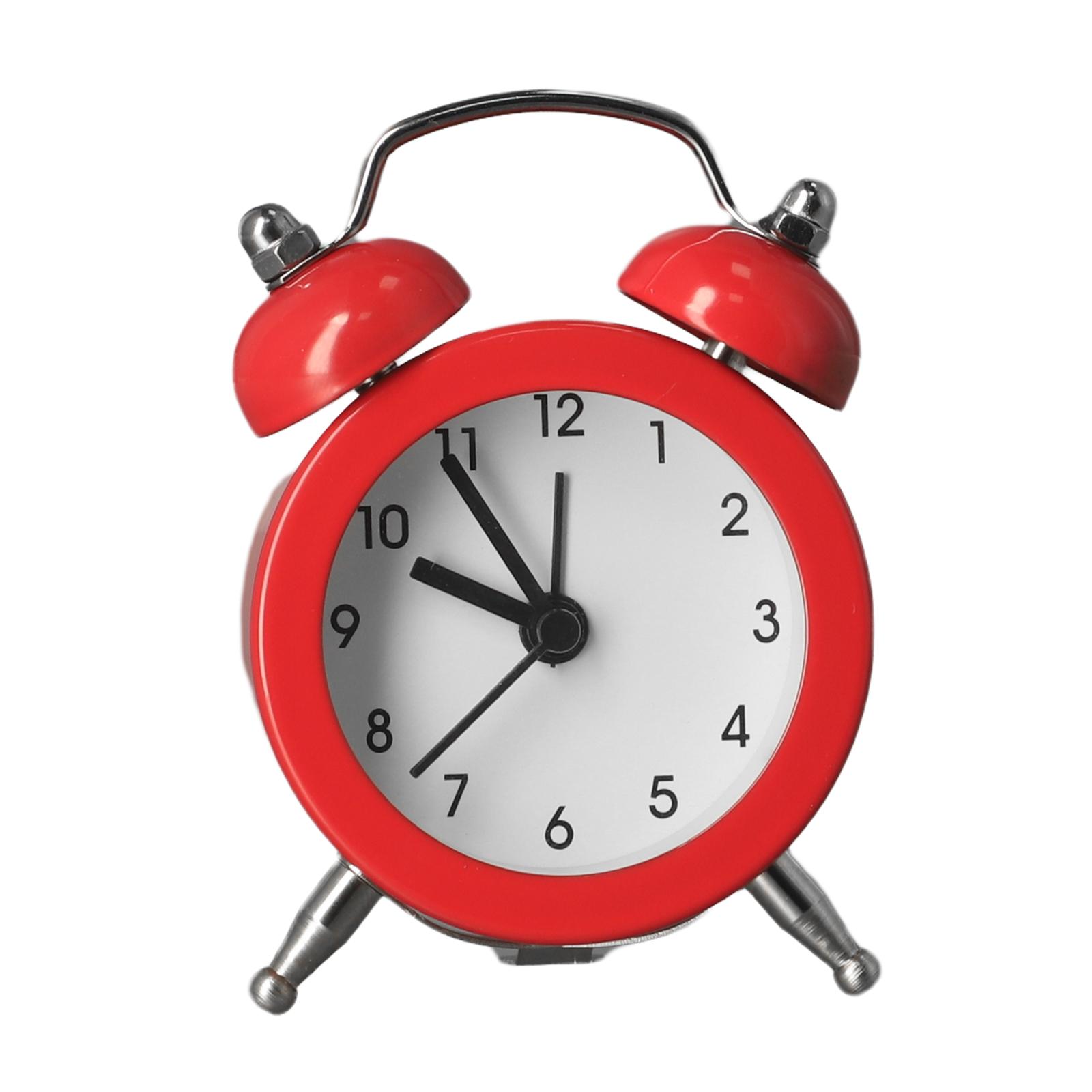 

Маленький звуковой будильник, классический двойной колокольчик, металлический основной корпус красный