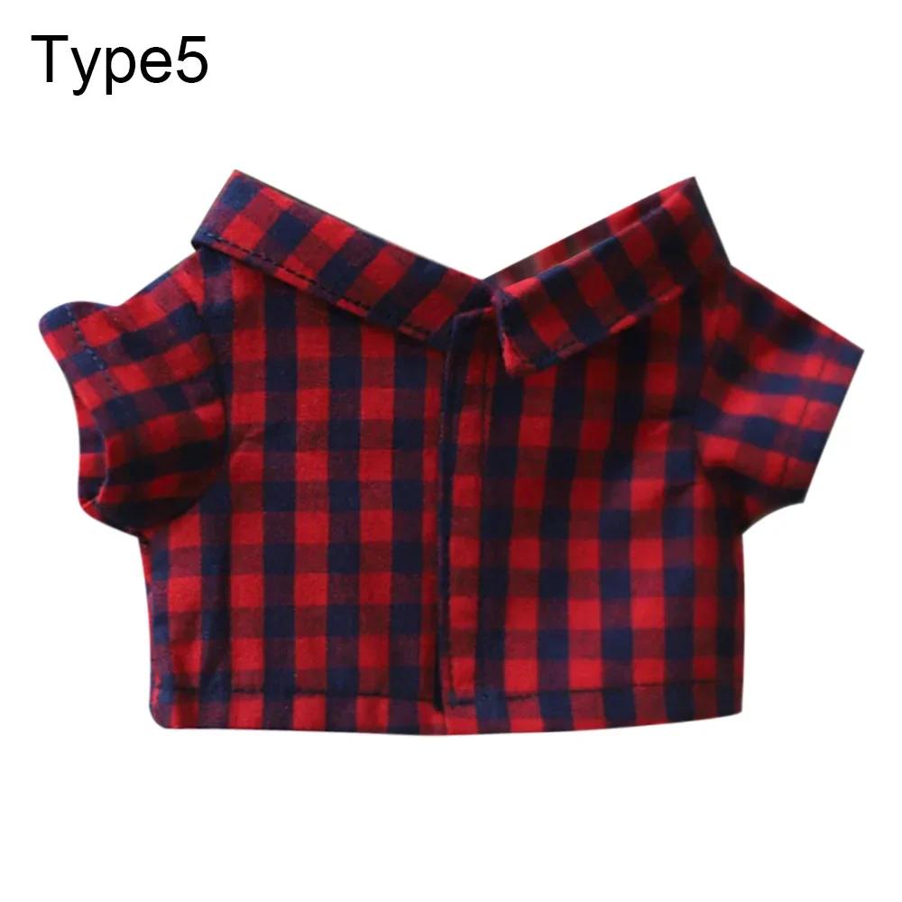 For 20cm Idol Doll Clothes Accessories Striped Short Sleeve Cotton Stuffed Doll Shirt Top Blouse T-shirt Kids Toy Gift