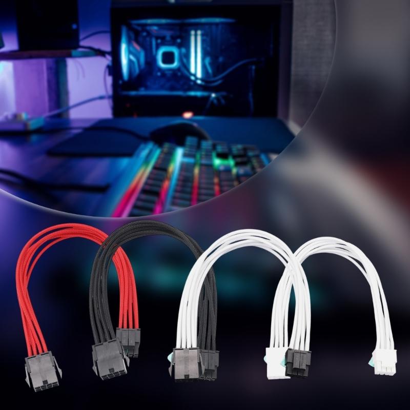 8Pin CPU Power Extension Cord with Fire Resistant Sleeve Enhances Stability for CPU Video Card High Conductivity