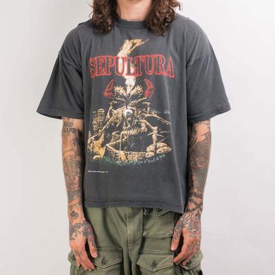 Camiseta Unisex Manga Curta Vintage Sepultura Arise 1991 S-5XL AHN01415