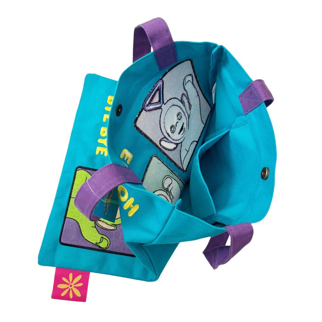 Small Planet Teletubbies Embroidered Tote Bag Group
