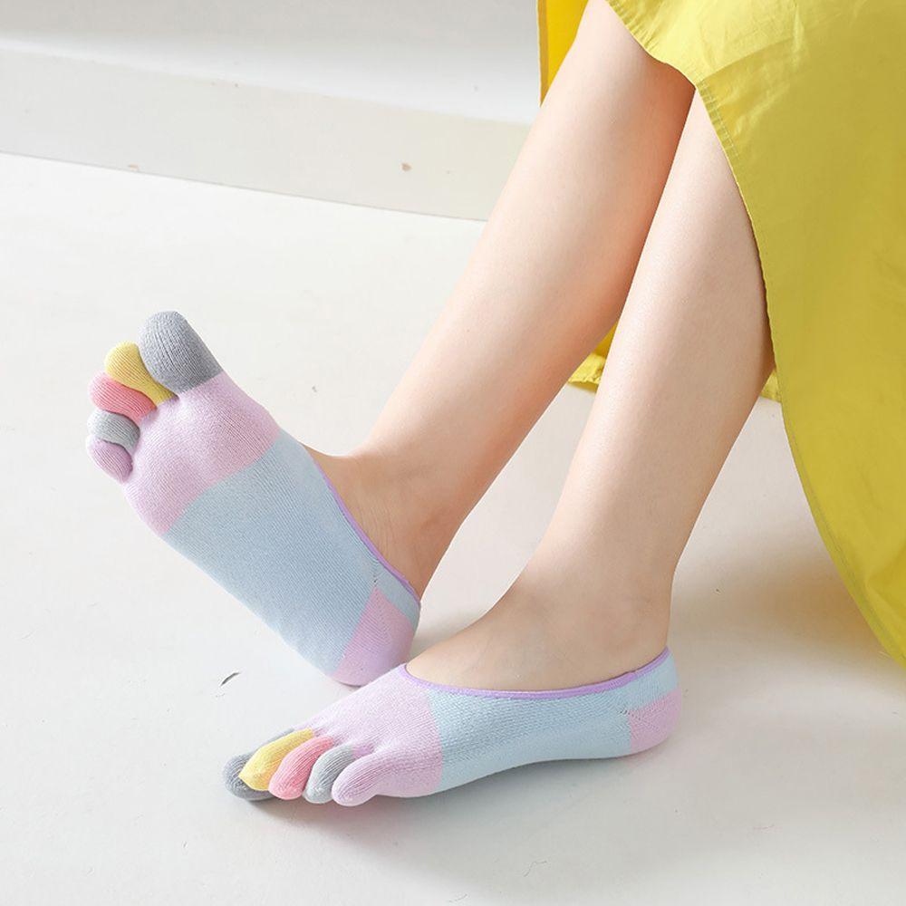 Patchwork Clothing Accessories Girls Short Socks Five Toe Boat Socks Women Hosiery Cotton Socks