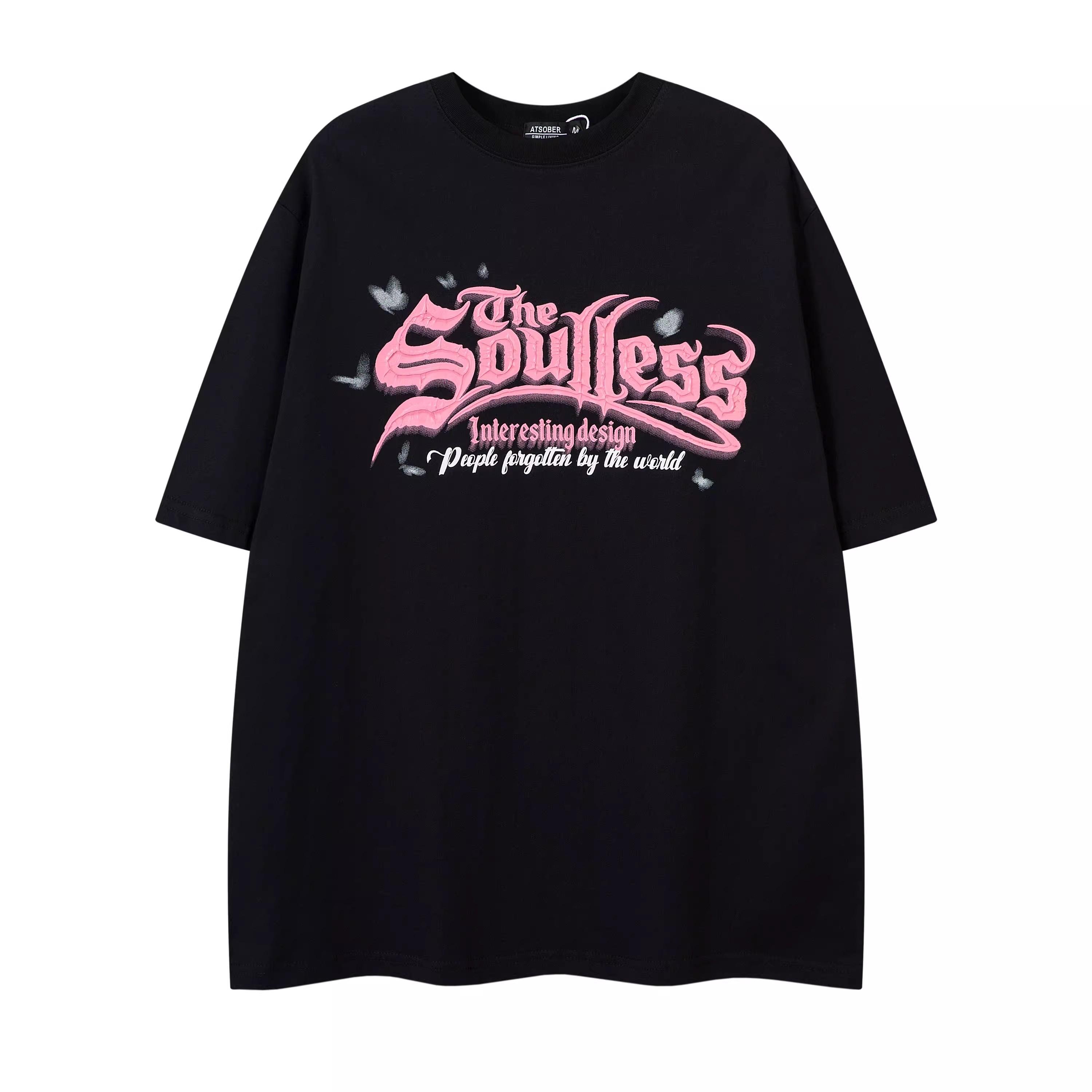 

Свободная летняя футболка с коротким рукавом и круглым вырезом для мужчин, простой стальной логотип, универсальная повседневная футболка с коротким рукавом 3XL чёрный