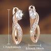 Simple Fashion White Zircon Drop Earrings for Women Gold Color Wedding Party Jewelry Gifts