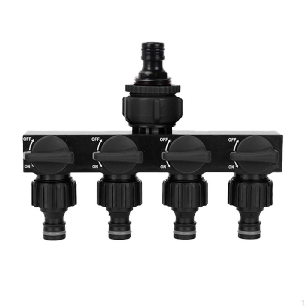 4Outlet Garden Hose Splitter PushtoConnect with Shutoff Valves MultiOutlet for