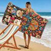Colorful Bear Pattern with Floral Tree - Beach towel quick-drying for travel outdoor sports jogging beach and swimming