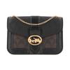 Georgie 20 Color Block Chain Leather Small Square Bag Women Shoulder Bag Dark-Brown 7287-IMAA8