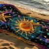 1pc Bohemian Sun, Moon & Starry Night Beach Towel - Ultra-Soft Microfiber Quick-Dry Large Rectangular Bath Towel with Vibrant