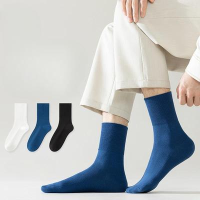 Spring and Autumn Combed Cotton Short Men's and Women's Socks Double Needle Loose Cotton Socks Breathable Ladies Socks