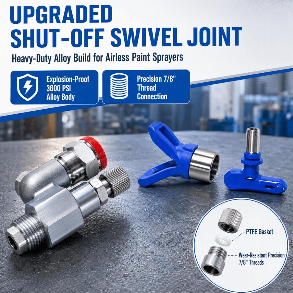 180° Stainless Steel Shut Off Valve 7/8” Size Anti-Spitting Valve  For Paint Sprayers
