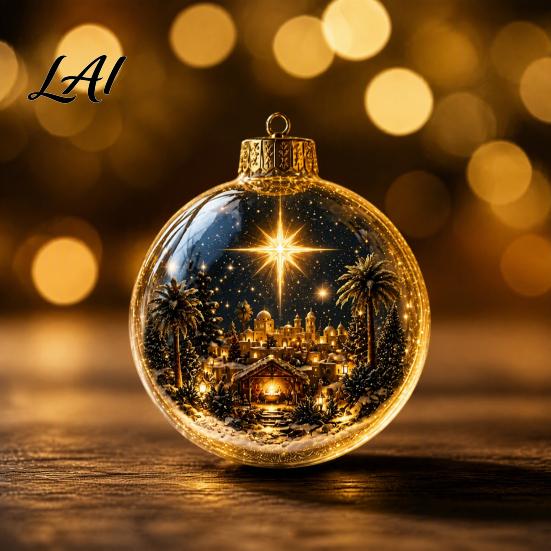 Charming Christmas Gift for Friends Glowing Decorative Ball Lighted Ornament with Festive Scene LED Illuminated Holiday Mantel Accents Tree Hanging
