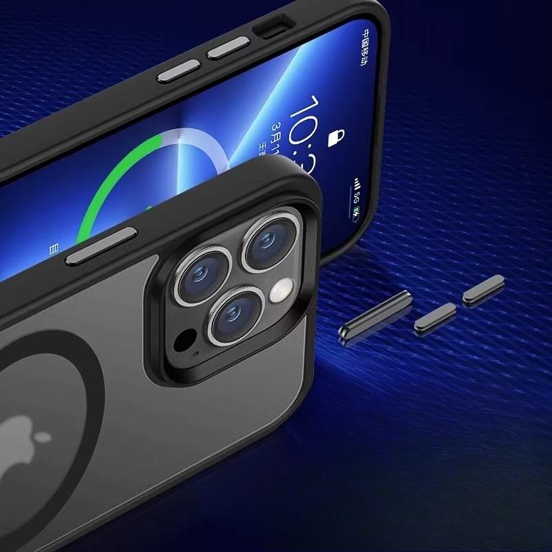 Applicable To Apple 15 Mobile Phone Case IPhone 17 ProMax Anti Fall Magsafe Magnetic Case 13pro Wireless Charging