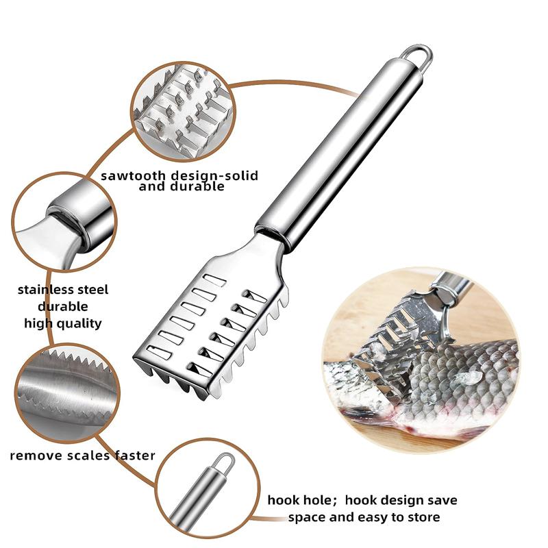 1ks Odolná nerezová ocel Škrabka na šupiny na ryby Škrabky na kuchyňské nádobí Nerez na šupiny na ryby Kartáč Škrabka na šupiny na ryby