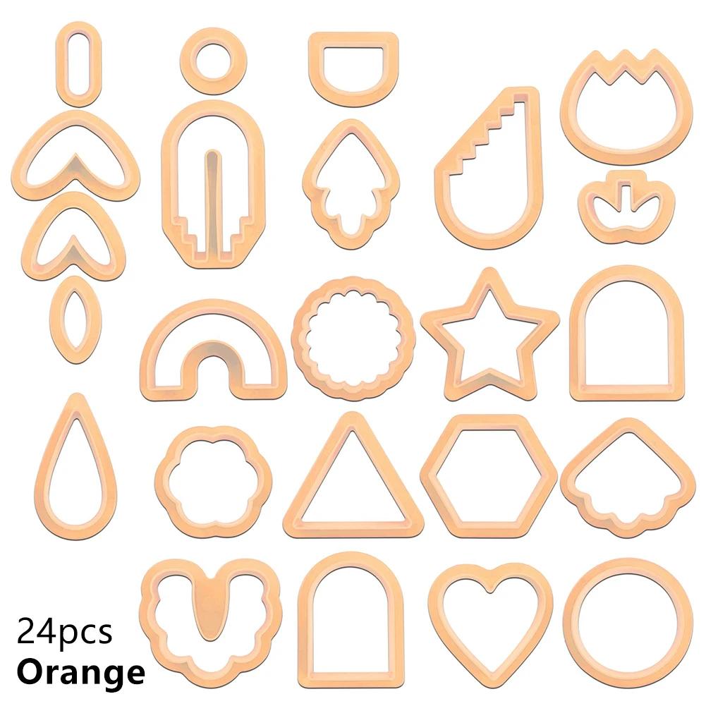 

142/24 шт. Пластиковый набор для резки полимерной глины, набор для изготовления сережек, разные формы, поделки своими руками, детский инструмент для изготовления украшений из глины