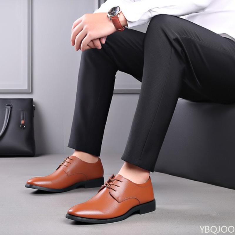 Large size fashionable men's office formal shoes low cut daily comfortable pointed multifunctional men's wedding men's shoes