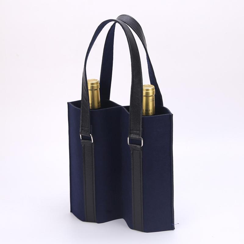 Champagne Öl Dryck Dubbelflaska Rödvin Presentpåse Filt Handtag Fickor Med Avdelare Handtag Förpackning Fallskyddspåse