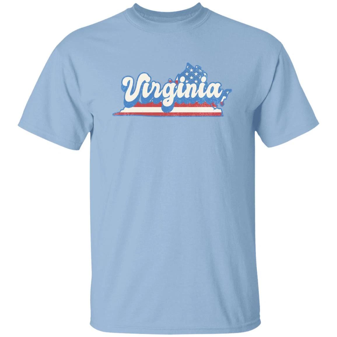 Virginia US flag Unisex T-Shirt American patriotic VI state tee White Ash Blue XL