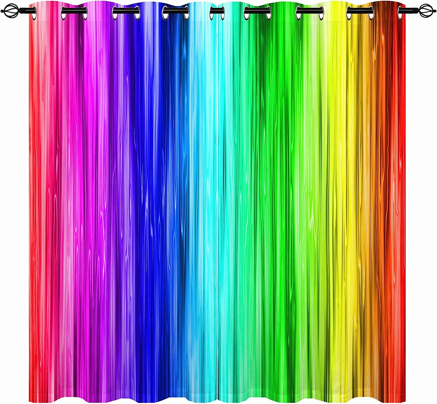 Красные и белые шторы в вертикальную полоску для гостиной — фото 7