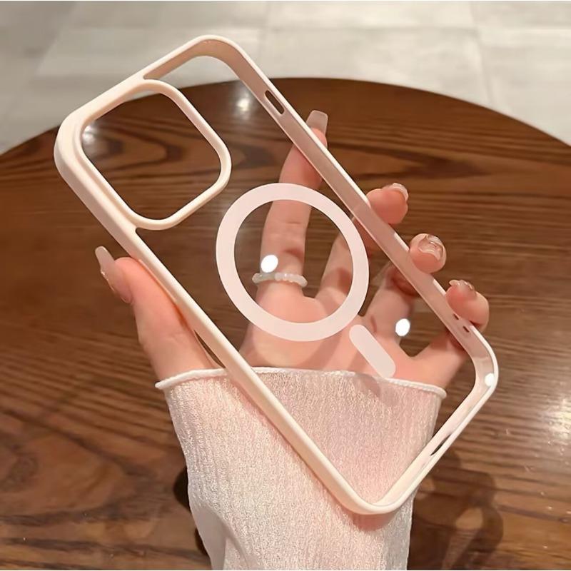 Applicable To IPhone 16 Acrylic Transparent Magnetic Phone Case Apple 15promax Simple Anti Fall Protection Case 14