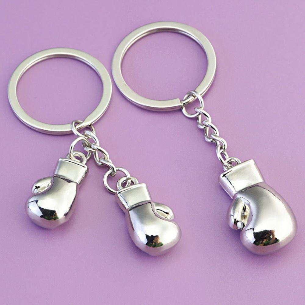 Metal Boxing Gloves Keychain 3D Sport Pendant Creative Fitness Boxing Key Ring  Boxing Lovers