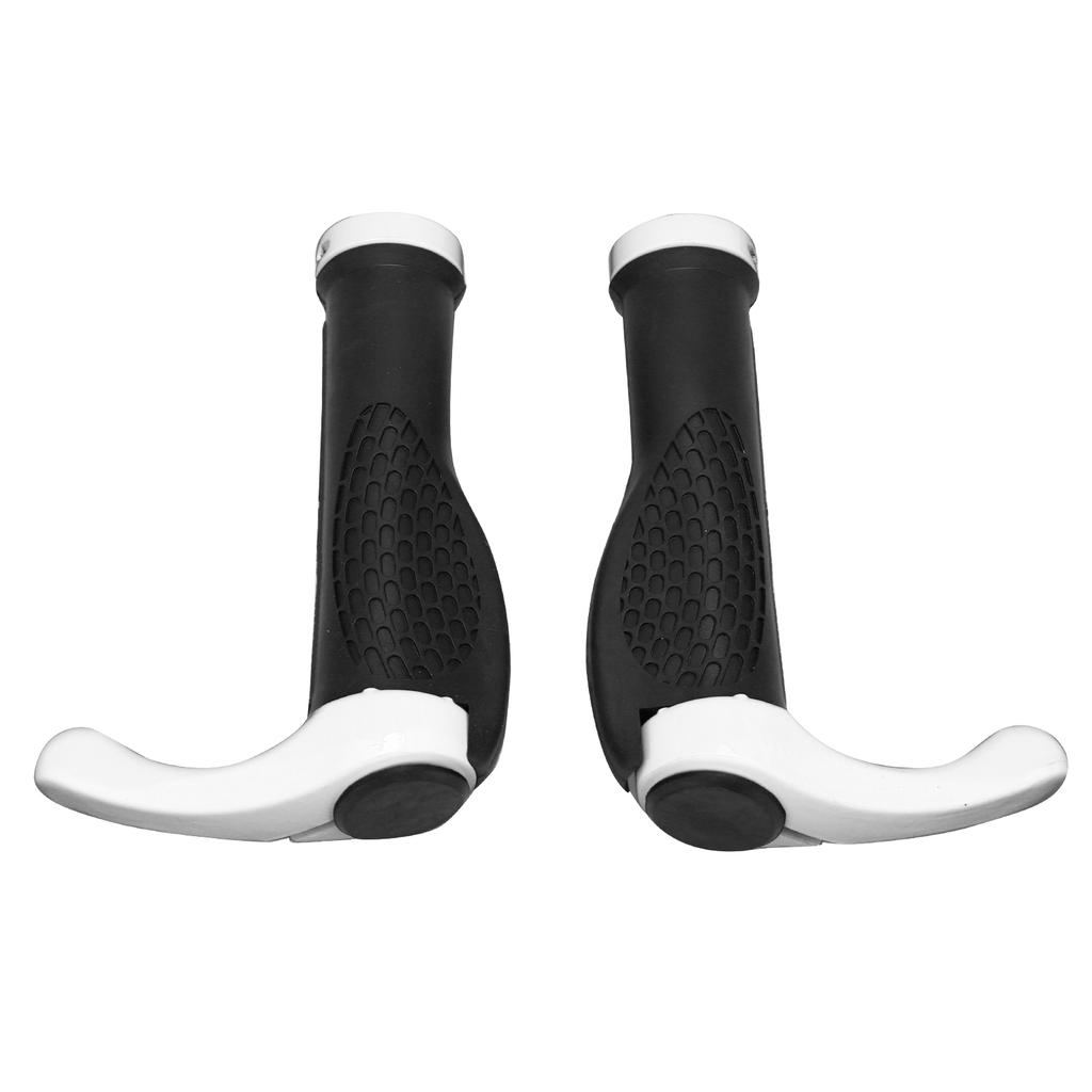 2PCS Bicycle Handlebar Grip Rubber Ox Horn Handlebar Cover for Mountain BikesWhite