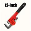 8 Inch/10 Inch/12 Inch Heavy-Duty Adjustable Straight Pipe Wrench, Plumbing Wrench,Heat Treated Adjustable Straight Pipe