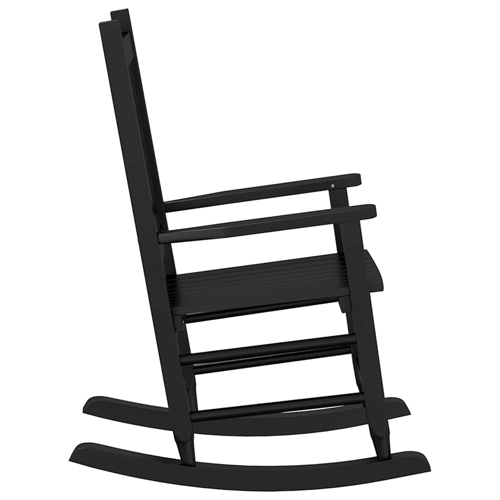 Kids  Rocking Chair Black Solid Poplar Wood