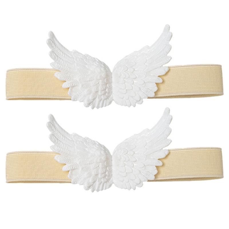

2Pc Angel Wing Design Curtain Holdbacks Elastic Straps Drapery Tiebacks For Stylish Window Treatments Living Room Decors белый