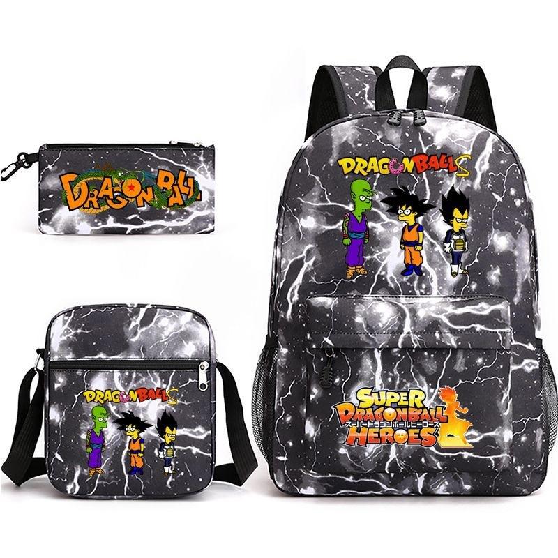 Dragon Ball Super Z Printed Backpack 3-Piece Set Casual Outdoor School Bag 3-Piece Set