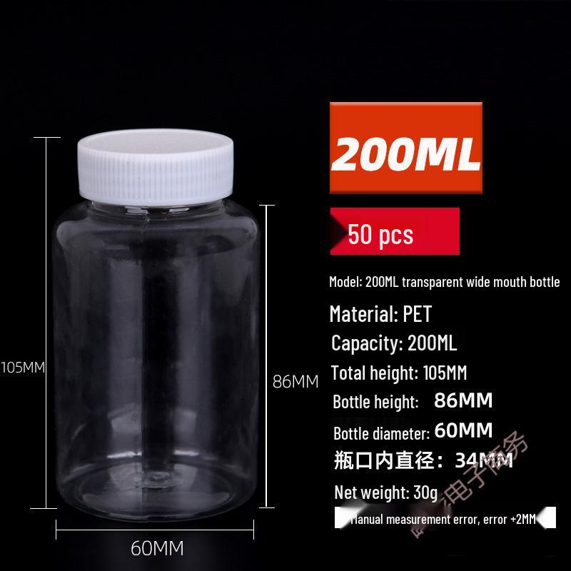 Transparent 0ml Small Plastic Dispensing Bottle with Sealed Lid for Liquid Medicine Samples