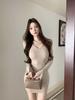 Spicy V-Neck Knit Dress: 2026 Slimming Hip-Hugging Style