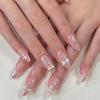 24Pcs Y2K Gothic Black Bow Almond Cat Eye Press On Nails Full Cover Acrylic Nail Tips